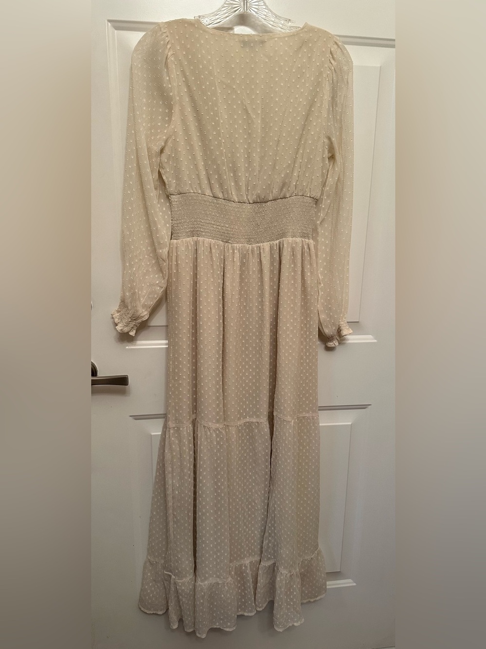 Patrons of Peace Cream/Champagne Long Sleeve Maxi Dress -Size Small - Picture 5 of 7